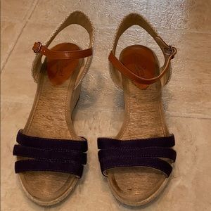 Lucky Brand Navy/Brown Platform Sandals